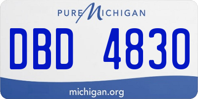 MI license plate DBD4830