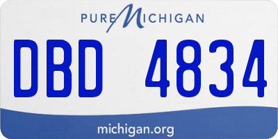 MI license plate DBD4834