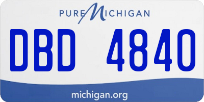 MI license plate DBD4840