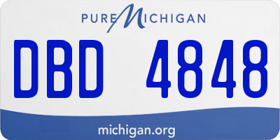 MI license plate DBD4848