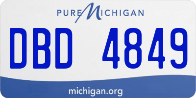 MI license plate DBD4849
