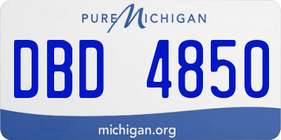 MI license plate DBD4850