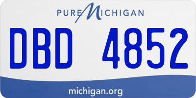 MI license plate DBD4852
