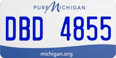 MI license plate DBD4855