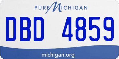 MI license plate DBD4859