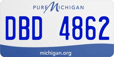 MI license plate DBD4862