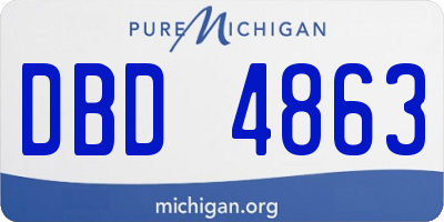 MI license plate DBD4863