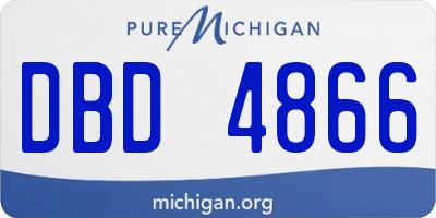 MI license plate DBD4866