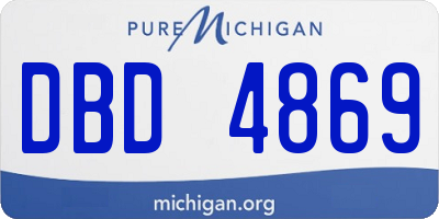 MI license plate DBD4869
