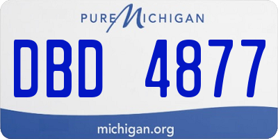 MI license plate DBD4877