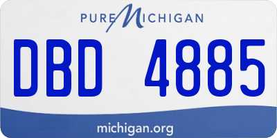 MI license plate DBD4885