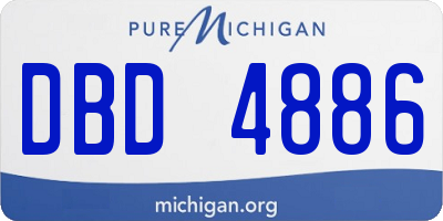 MI license plate DBD4886