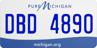 MI license plate DBD4890