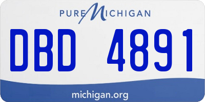 MI license plate DBD4891