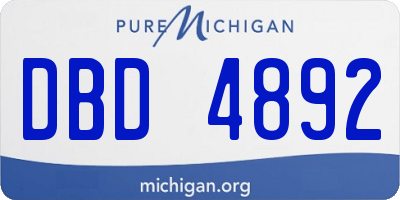 MI license plate DBD4892