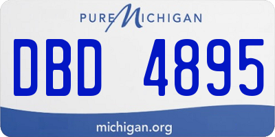 MI license plate DBD4895