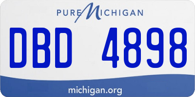 MI license plate DBD4898