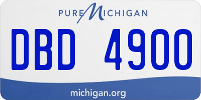 MI license plate DBD4900