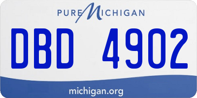 MI license plate DBD4902