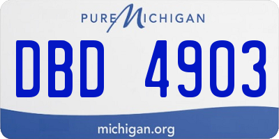 MI license plate DBD4903