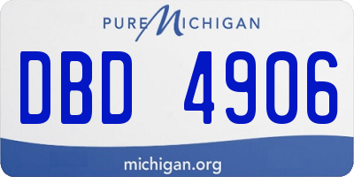 MI license plate DBD4906