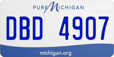 MI license plate DBD4907