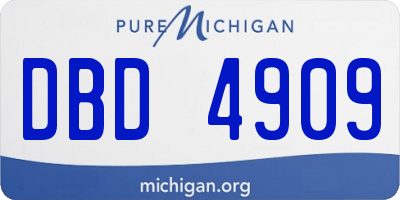 MI license plate DBD4909