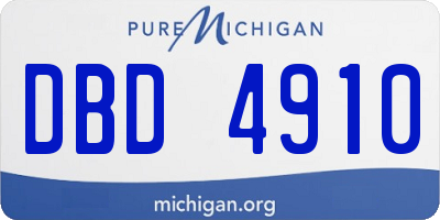 MI license plate DBD4910