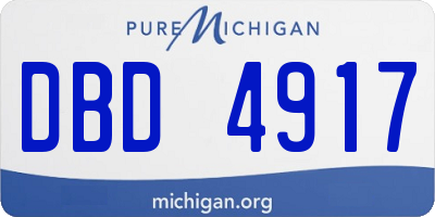 MI license plate DBD4917
