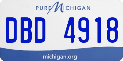 MI license plate DBD4918