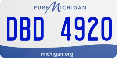 MI license plate DBD4920