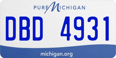 MI license plate DBD4931