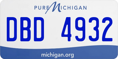 MI license plate DBD4932