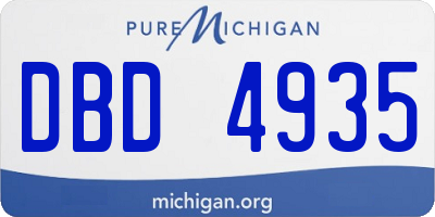 MI license plate DBD4935