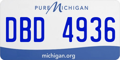 MI license plate DBD4936