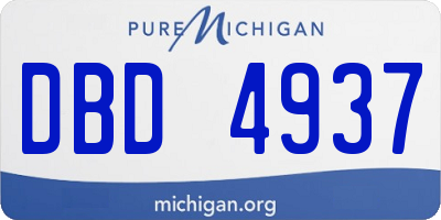 MI license plate DBD4937
