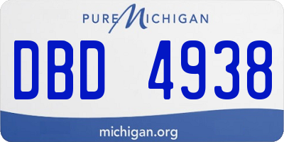 MI license plate DBD4938