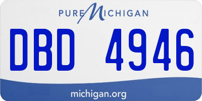MI license plate DBD4946