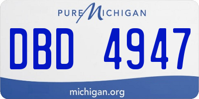 MI license plate DBD4947