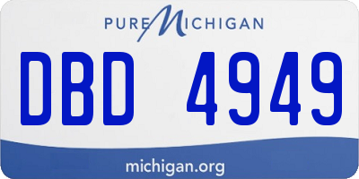 MI license plate DBD4949