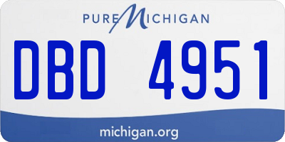 MI license plate DBD4951