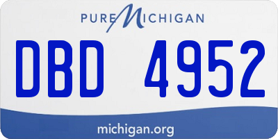 MI license plate DBD4952
