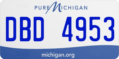 MI license plate DBD4953