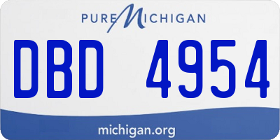 MI license plate DBD4954