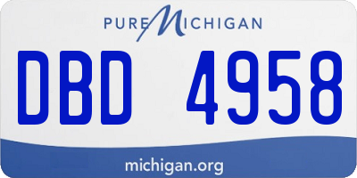MI license plate DBD4958