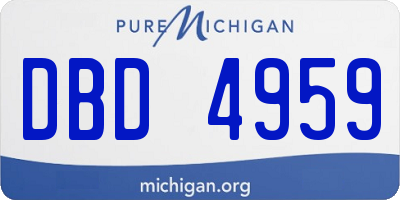 MI license plate DBD4959