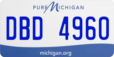 MI license plate DBD4960