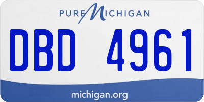 MI license plate DBD4961