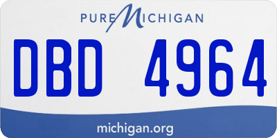 MI license plate DBD4964