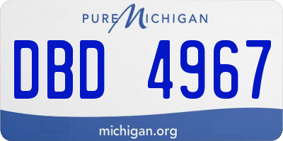 MI license plate DBD4967